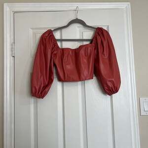 Lush faux leather crop top